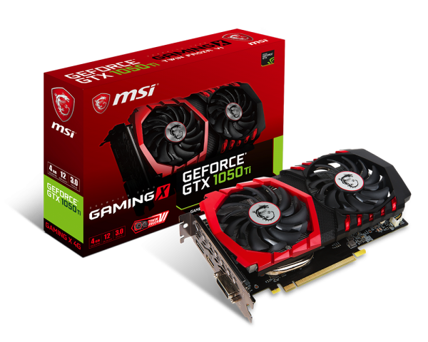 VGA MSI NVIDIA GeForce&#174; GTX 1050 Ti 4GB GDDR5 (GTX 1050Ti Gaming X 4G) _1118KT